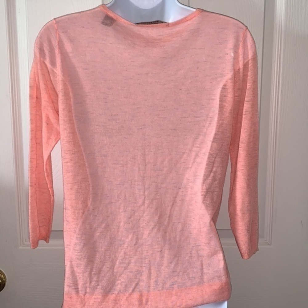Scotch & Soda Peach‎ 3/4" Sleeve Light Weight V-Neck Sweater Size 1 - Picture 6 of 11